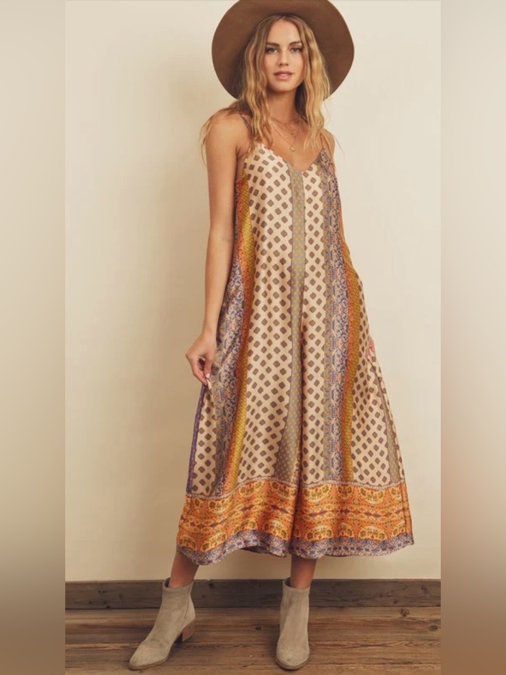 Dress Forum Presley Border Print Jumpsuit